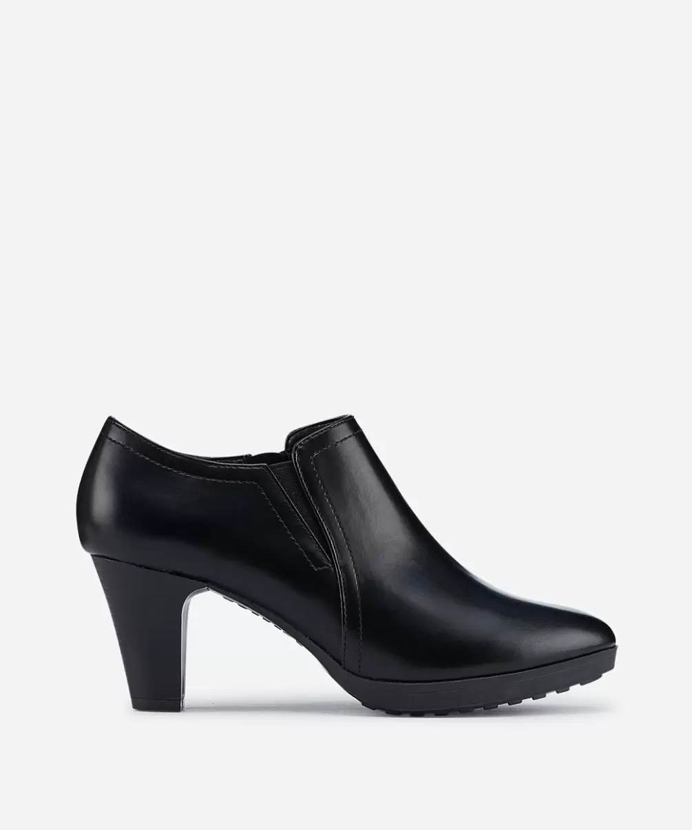 Zapatos De Tacón Tobillero Tacón Efecto Negros Mujer Marypaz - 1