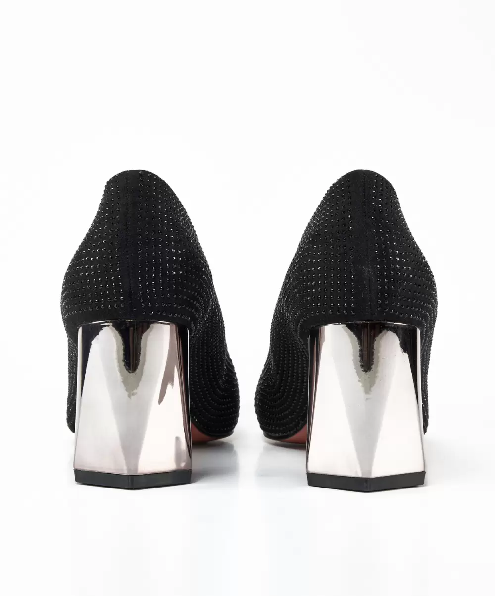 Mujer Marypaz Salón Tacón Asimétrico Efecto Zapatos De Tacón Negros - 2