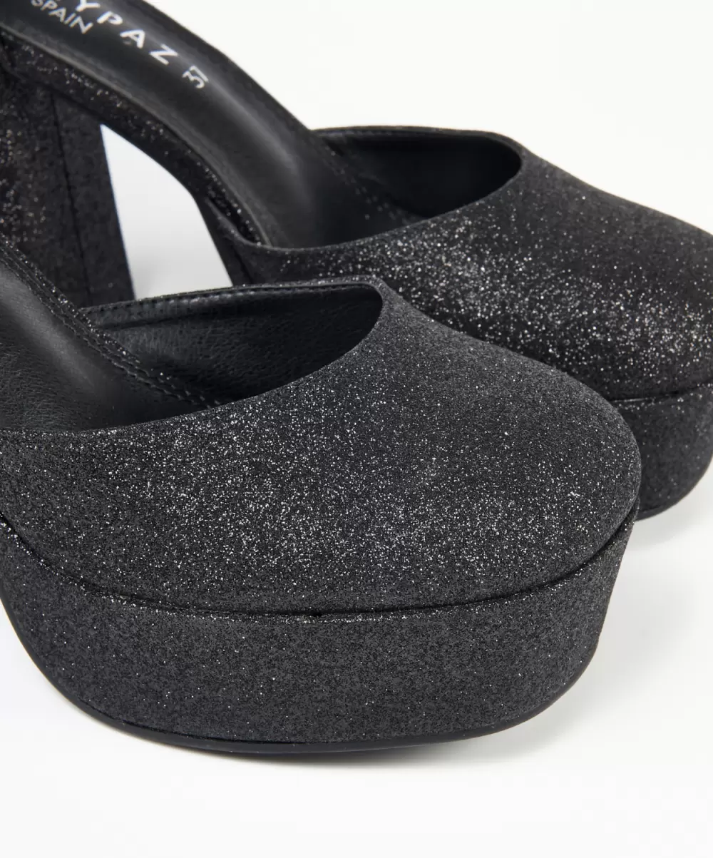 Negros Marypaz Zapatos De Tacón Sandalia Cerrada Plataforma Efecto Mujer - 2