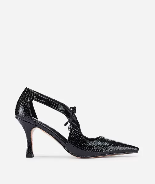 Marypaz Mujer Zapatos De Tacón Sandalia Cerrada Cordones Negros