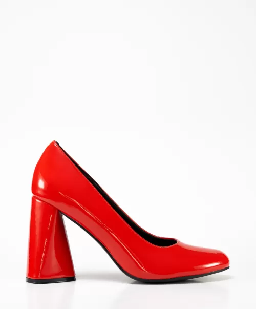 Rojos Marypaz Tacón Forma Irregular Efecto Mujer Zapatos De Tacón